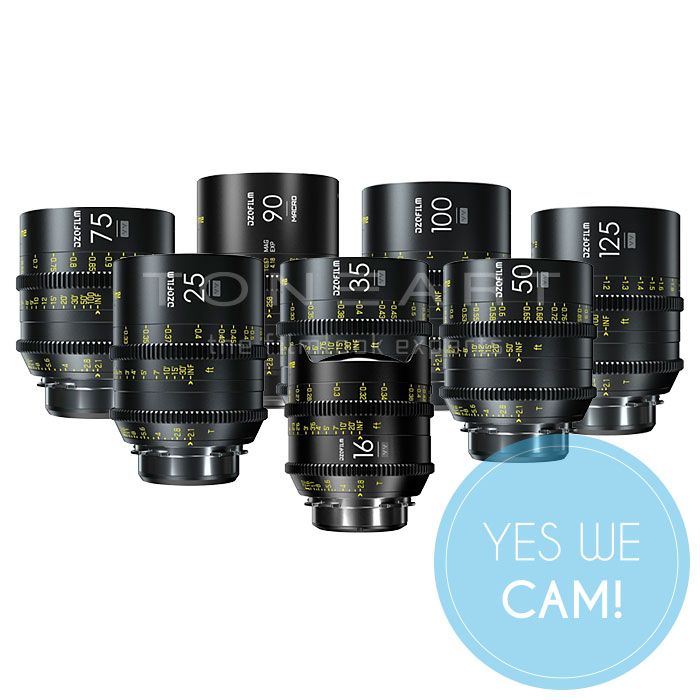 DZOFILM Vespid Prime 8-Lens Kit 16 T2.8 + 25/35/50/75/100/125 T2.1 + Macro 90 T2.8 metric Skalierung