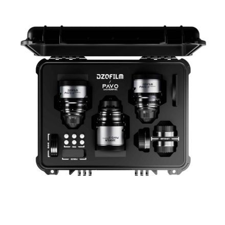 DZOFILM Pavo 2x Anamorphic 3-Lens Kit 28/40/75mm T2.1 für PL/EF Mount S35 metric - Blue Coating