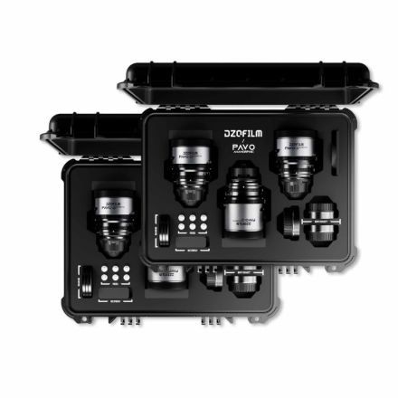 DZOFILM Pavo 2x Anamorphic 6-Lens Kit 28/32/40/55/75/100mm T2.1/T2.4 für PL/EF Mount S35 metric - Blue Coating