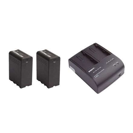 SWIT LB-SU98 SONY BP-U Camcorder Battery Pack x2 plus S-3602U 2-ch SONY BP-U Charger and Adaptor Kit