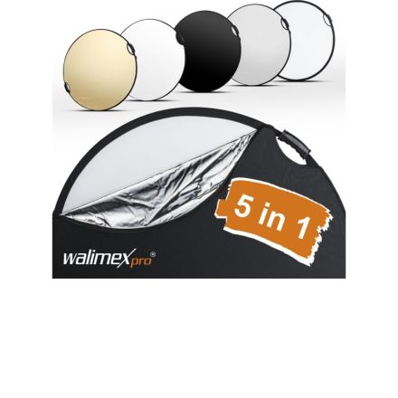 Walimex Pro 5 in 1 Faltreflektor Wavy Comfort Ø80cm mit Griffen und 5 Reflektorfarben