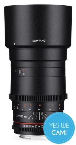 Samyang 135mm T2.2 VDSLR Objektiv für Canon EF Vorderansicht