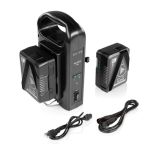 SHAPE two 14.8V 98WH Rechargeable Lithium-Ion V-Mount Batteries with Dual Charger Akku 