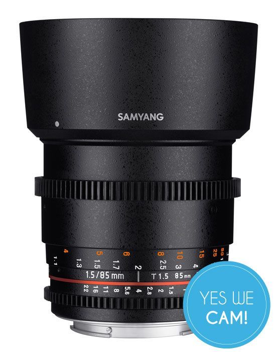 Samyang 85mm T1.5 VDSLR II Objektiv für Canon EF Vorderansicht