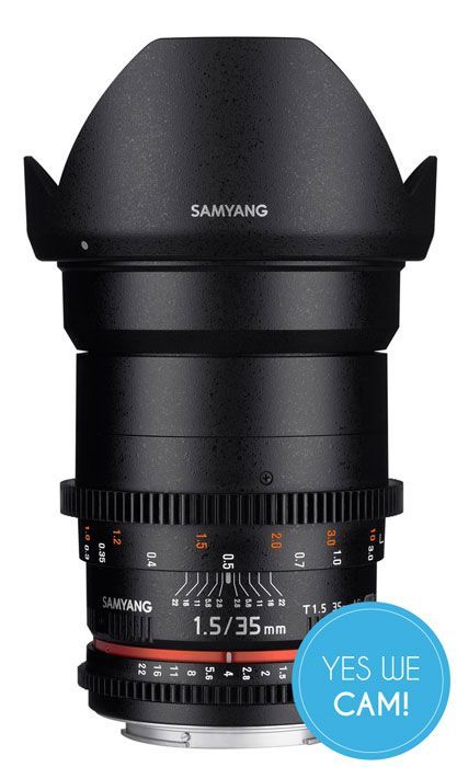Samyang 35mm T1.5 VDSLR II Objektiv für Sony E-Mount Vorderansicht