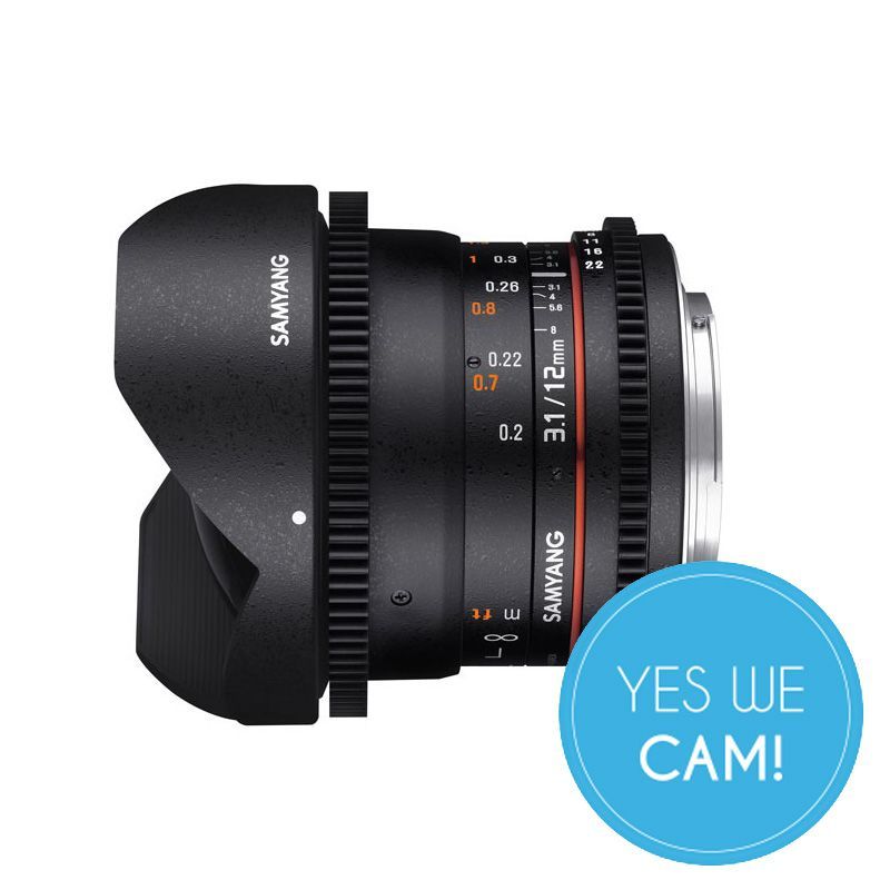 Samyang 12mm T3.1 VDSLR Fisheye Objektiv für Canon EF Profil