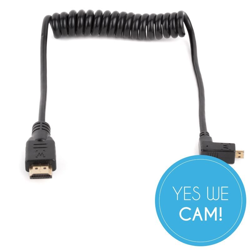 Wooden Camera Coiled Right Angle Micro HDMI to Full HDMI (12’’) Spiralkabel
