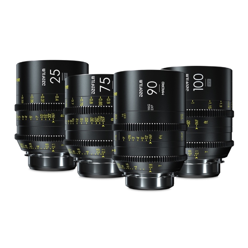 DZOFILM Vespid Prime 4-Lens Kit 25/75/100 T2.1 + Macro 90 T2.8 metric